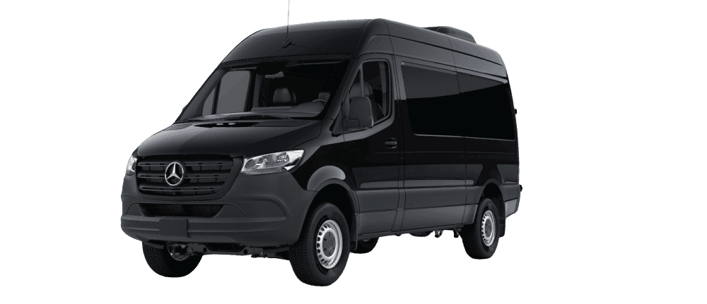 Mercedes Sprinter van on transparent background