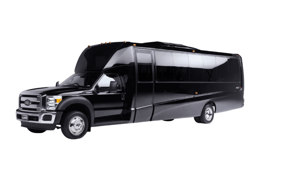 29-passenger mini coach on transparent background