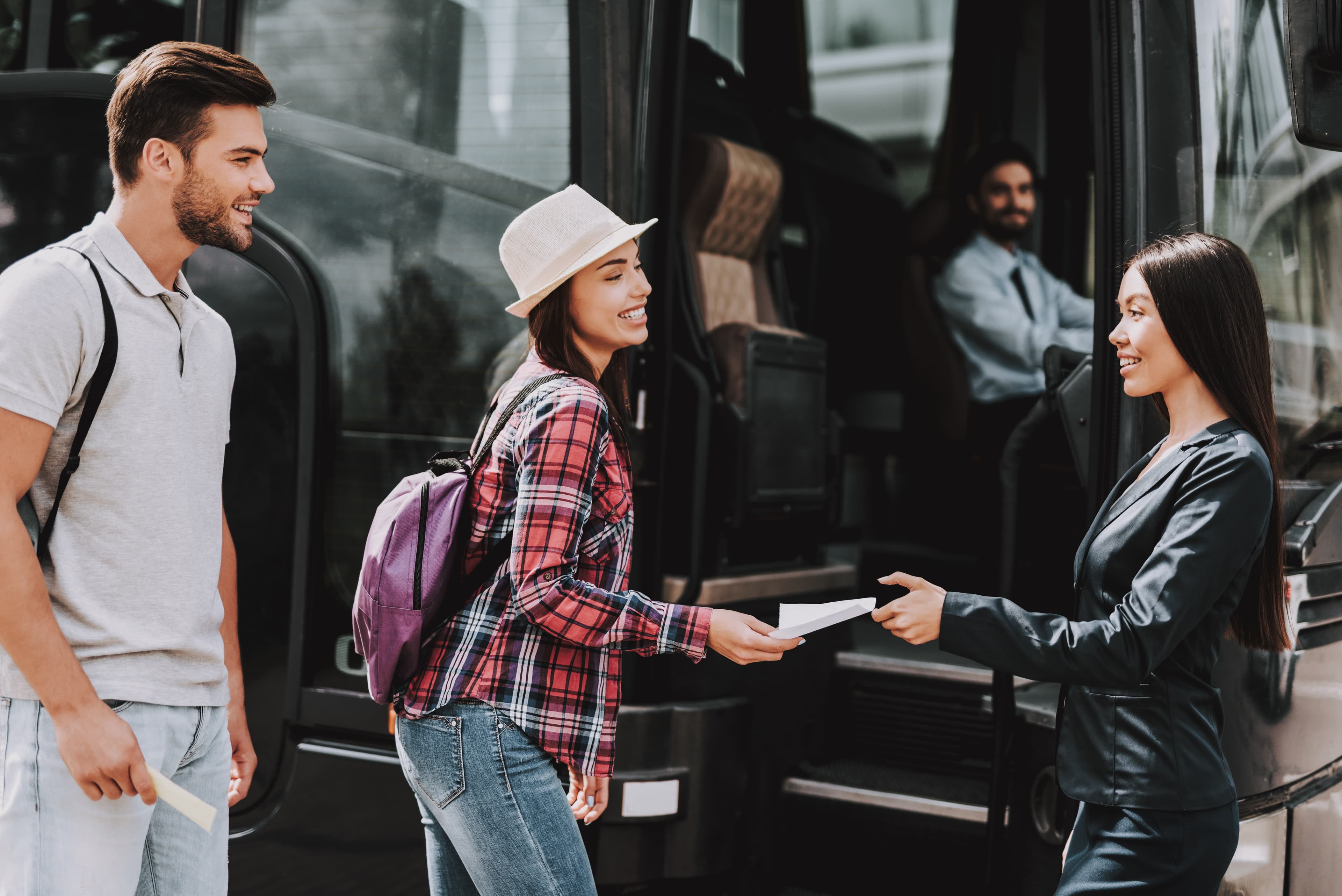 Passengers boarding a coach